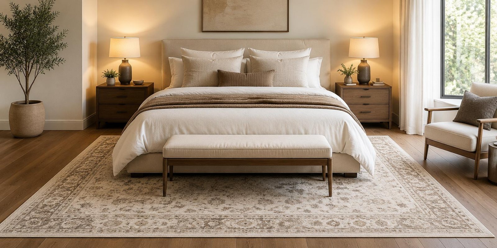 Bedroom Rug Size Guide: Best Rug Sizes for Queen, King & Twin Beds